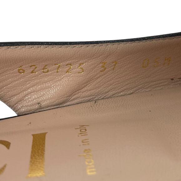 Gucci Zumi GG Interlocking Logo Pointed Toe Slingback Flats Black Size 37 - Picture 12 of 12